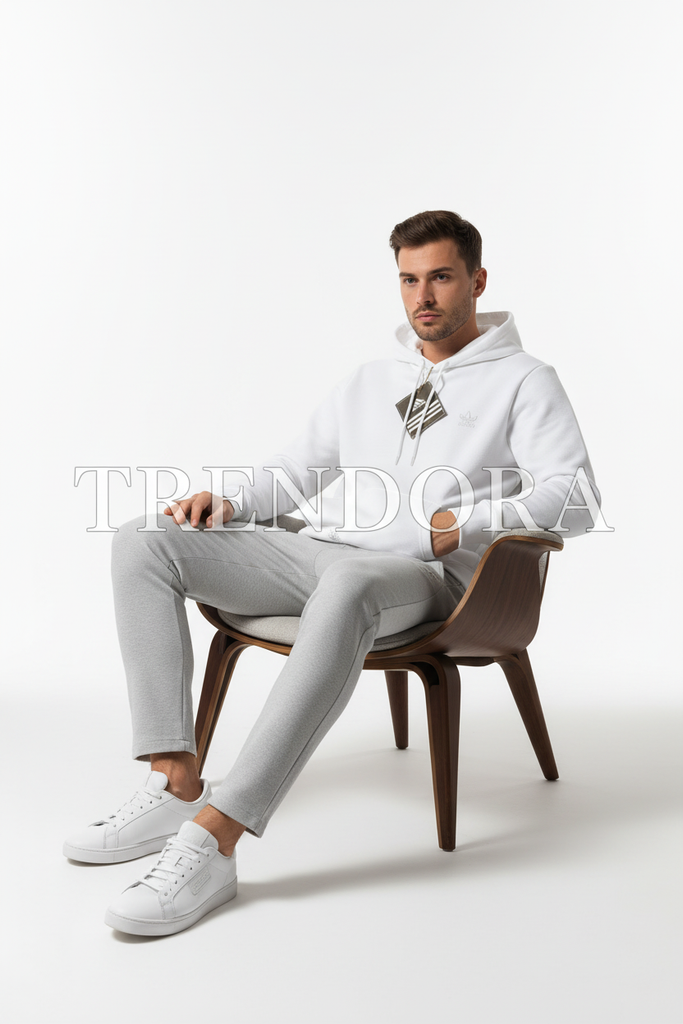 White Hoodie - Seated view