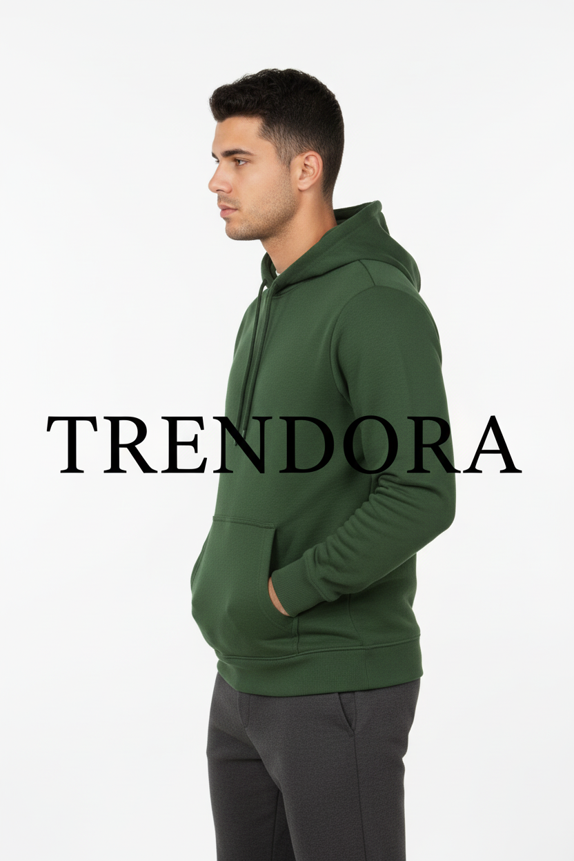 Dark Green Hoodie - Side view