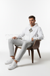 White Hoodie - Seated view