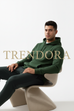 Dark Green Hoodie - Seated view