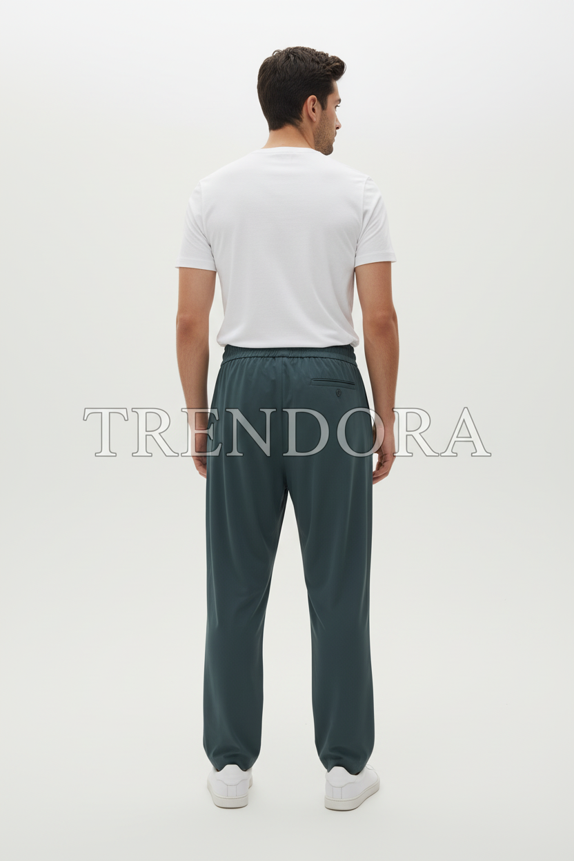 Dark Teal Trousers - Back view
