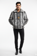 Men's Luxury Grey Faux Fur Jacket - Studio Model Shot