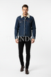 Blue Sherpa Jacket - Model standing