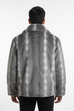 Men's Luxury Grey Faux Fur Jacket - Back View
