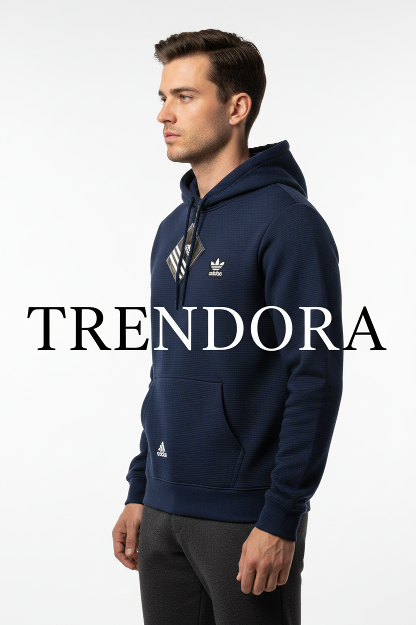 Navy Blue Hoodie - Side view