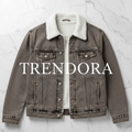 Grey Brown Sherpa Jacket - Flat lay